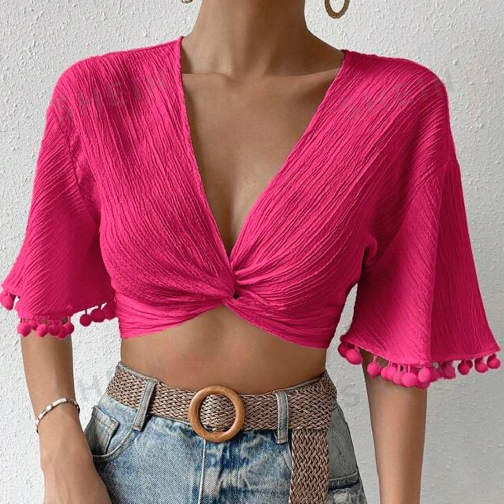 Hot pink crop top